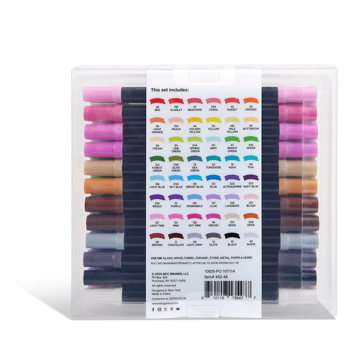 Dual Tip Acrylic Paint Pens - 48 Colors
