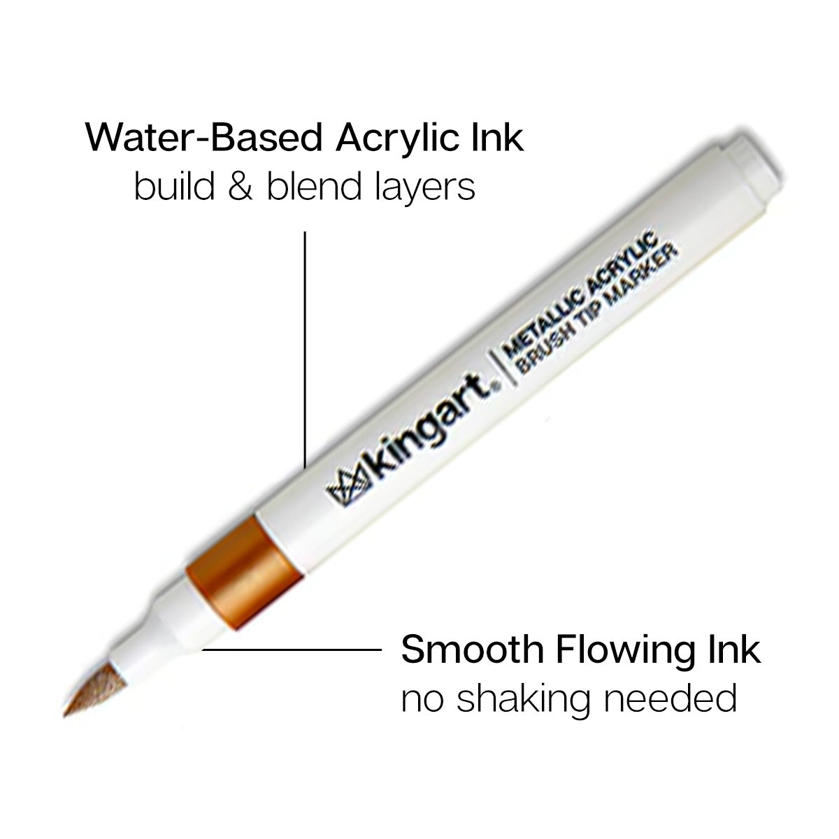 Acrylic Paint Brush Tip Markers - 24 Metallic Colors