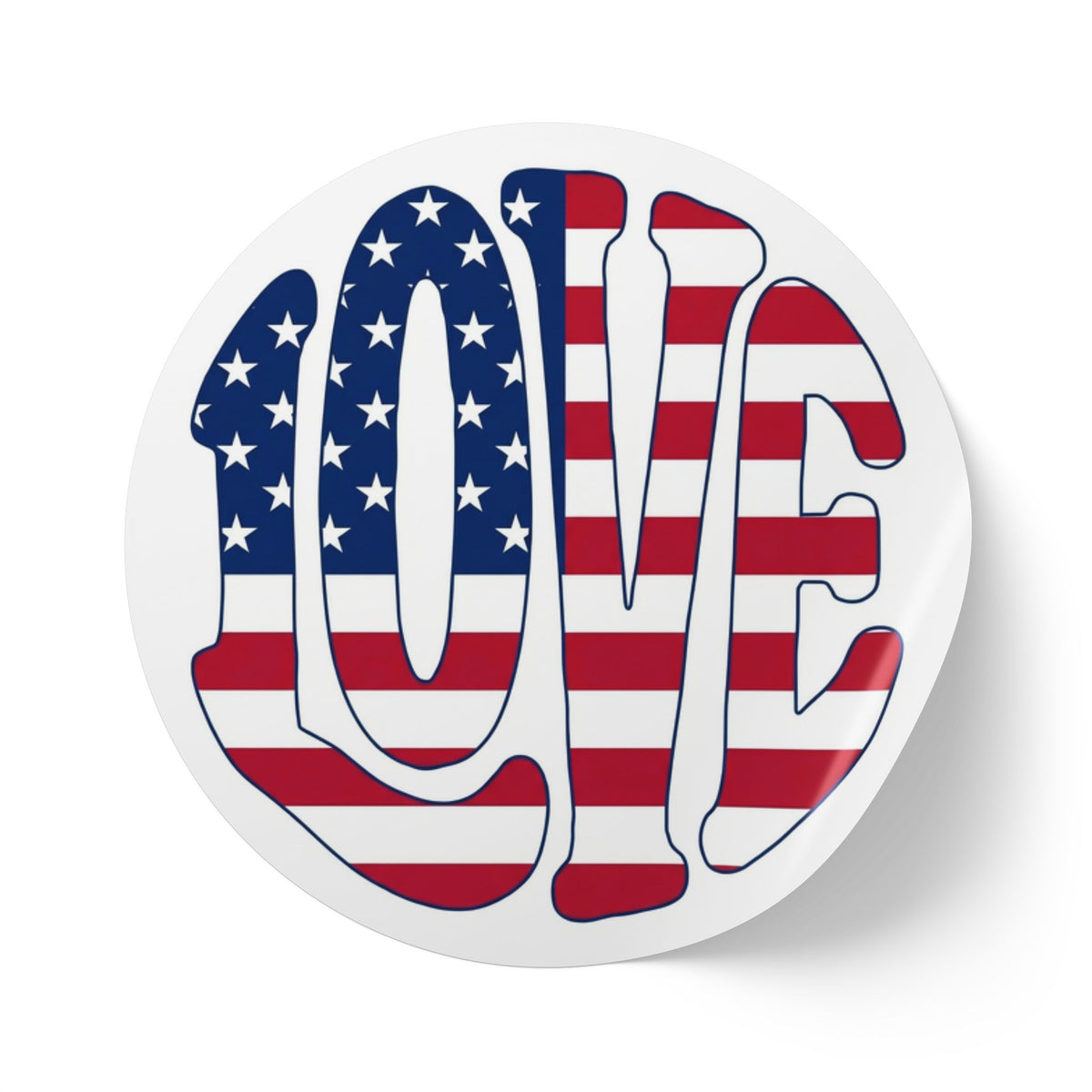 LOVE AMERICA decal - roll of 50
