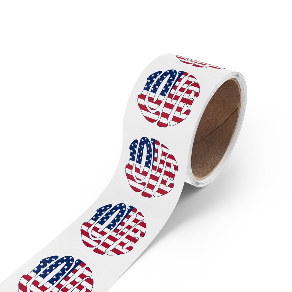 LOVE AMERICA decal - roll of 50