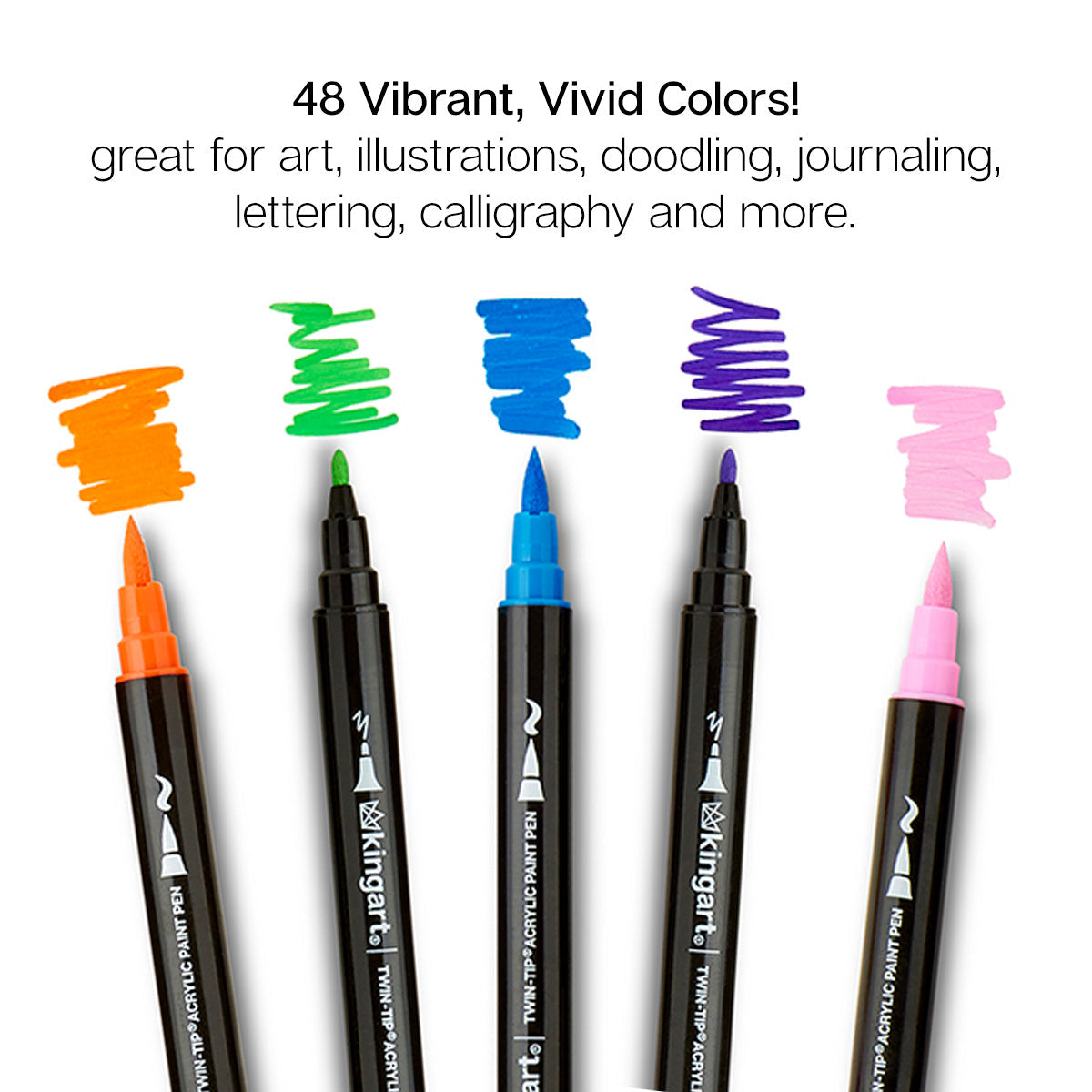 Dual Tip Acrylic Paint Pens - 48 Colors