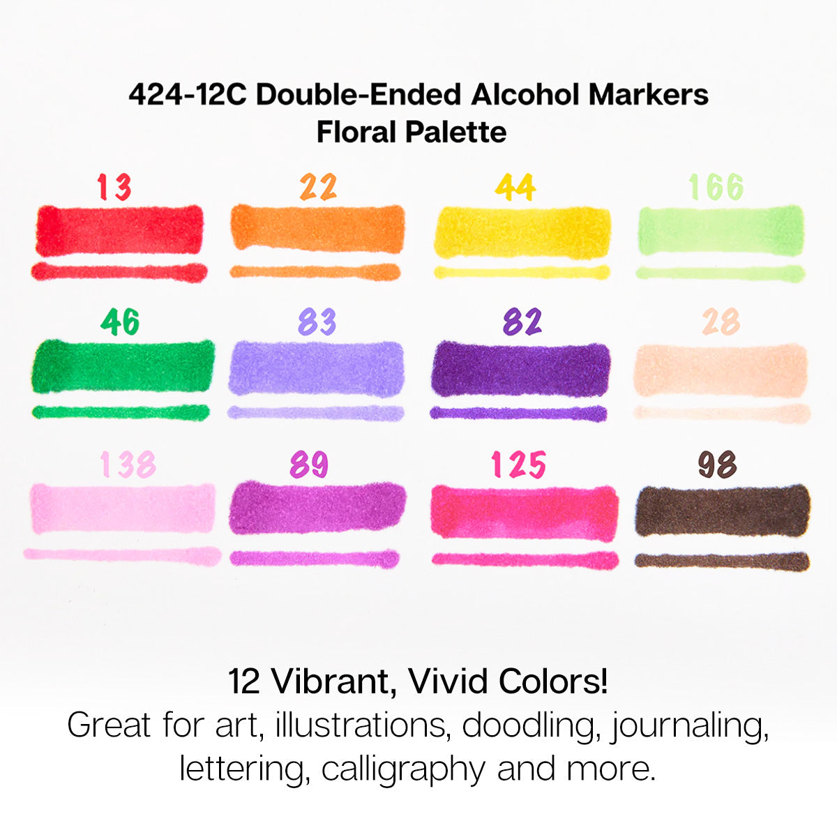 Double-Ended Alcohol Markers - 12 Floral Colors