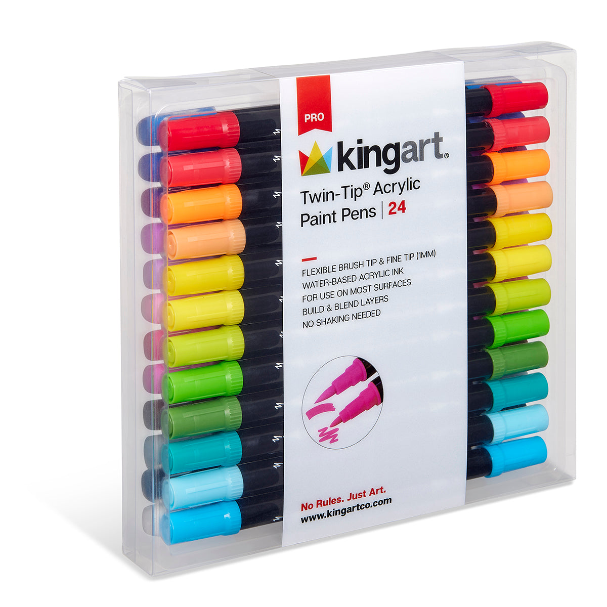 Dual Tip Acrylic Paint Pens - 24 Colors