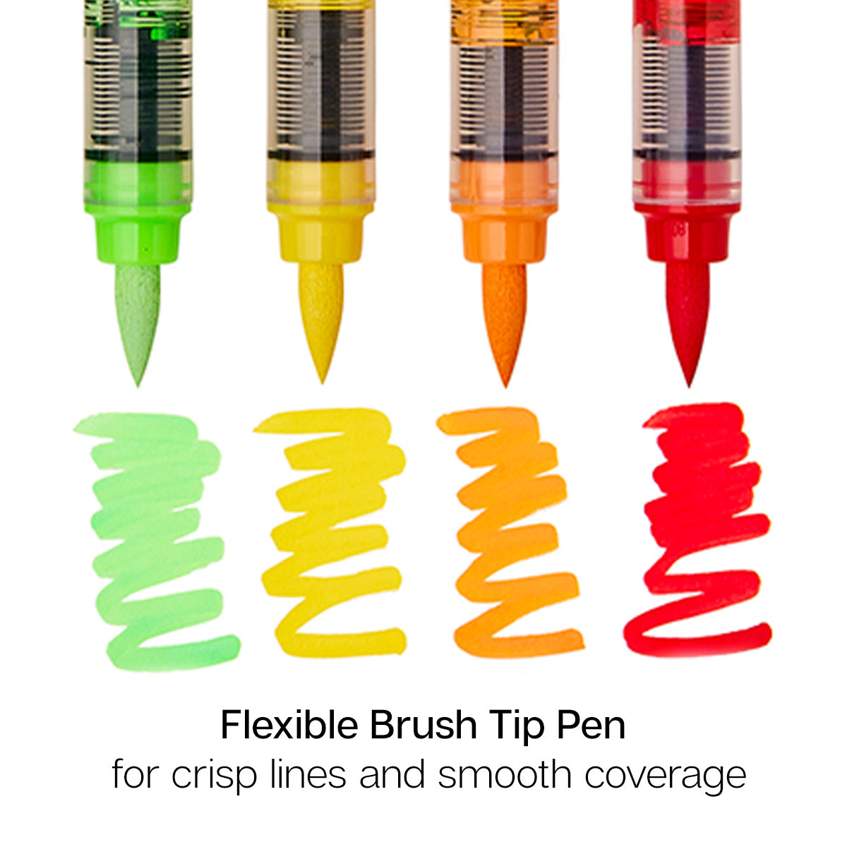 Acrylic Paint Brush Tip Pens - 12 Bright Colors