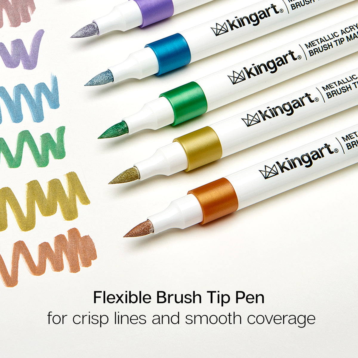 Acrylic Paint Brush Tip Markers - 24 Metallic Colors