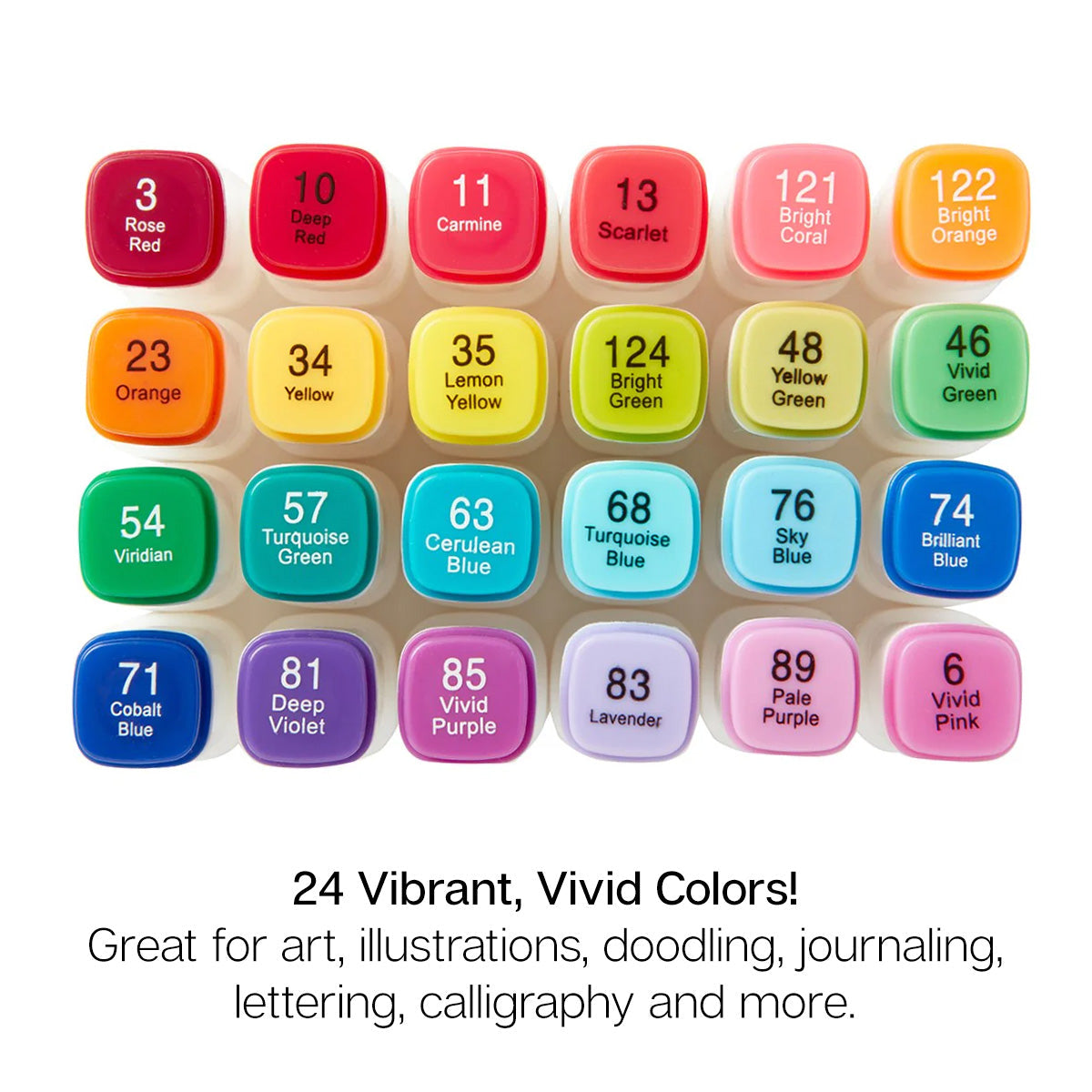 Double-Ended Alcohol Markers - 24 Bright Colors