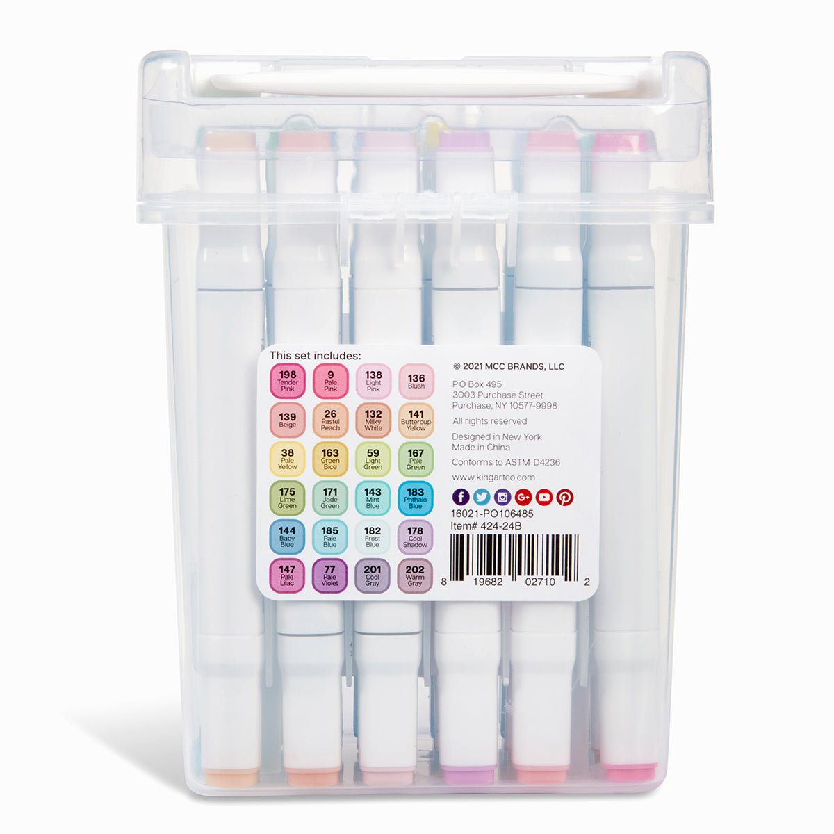 Double-Ended Alcohol Markers - 24 Pastel Colors