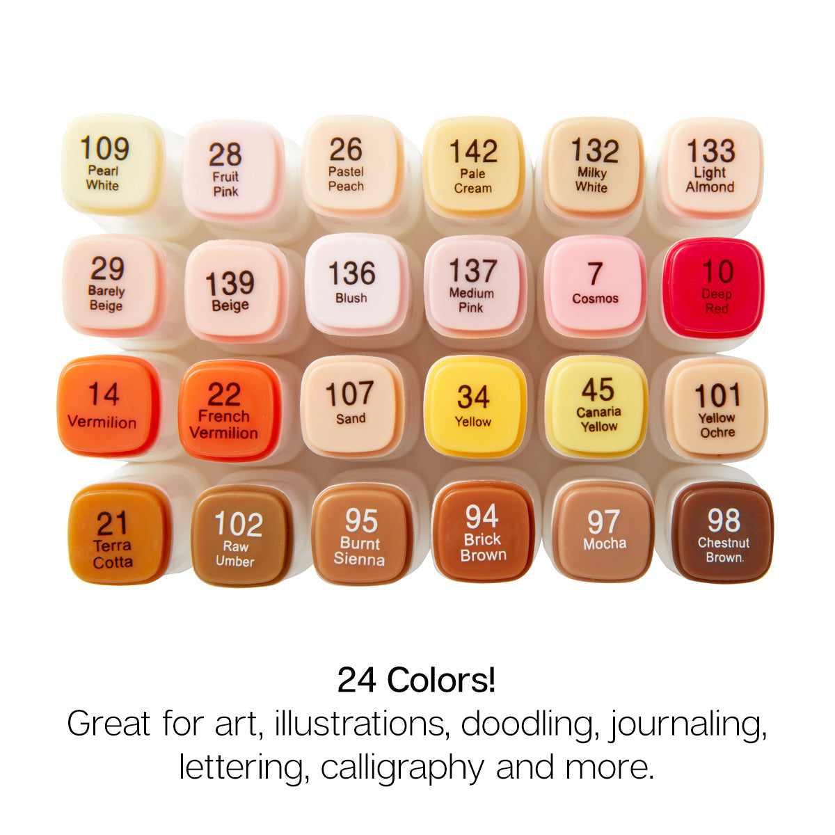 Double-Ended Alcohol Markers - 24 Portrait Colors