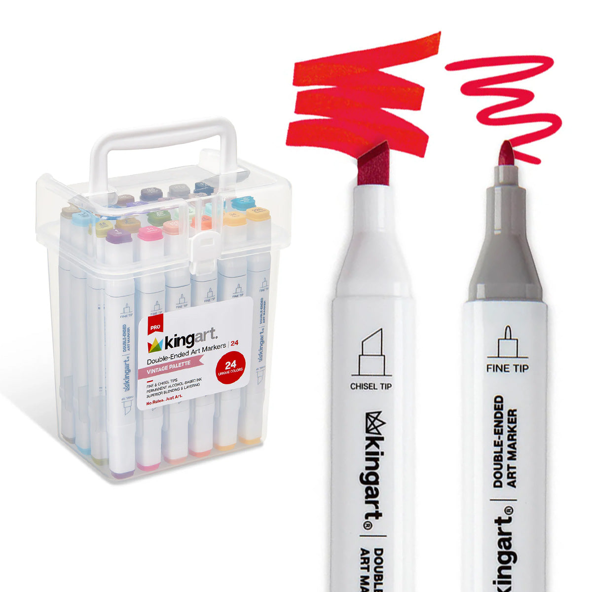 Double-Ended Alcohol Markers - 24 Vintage Colors