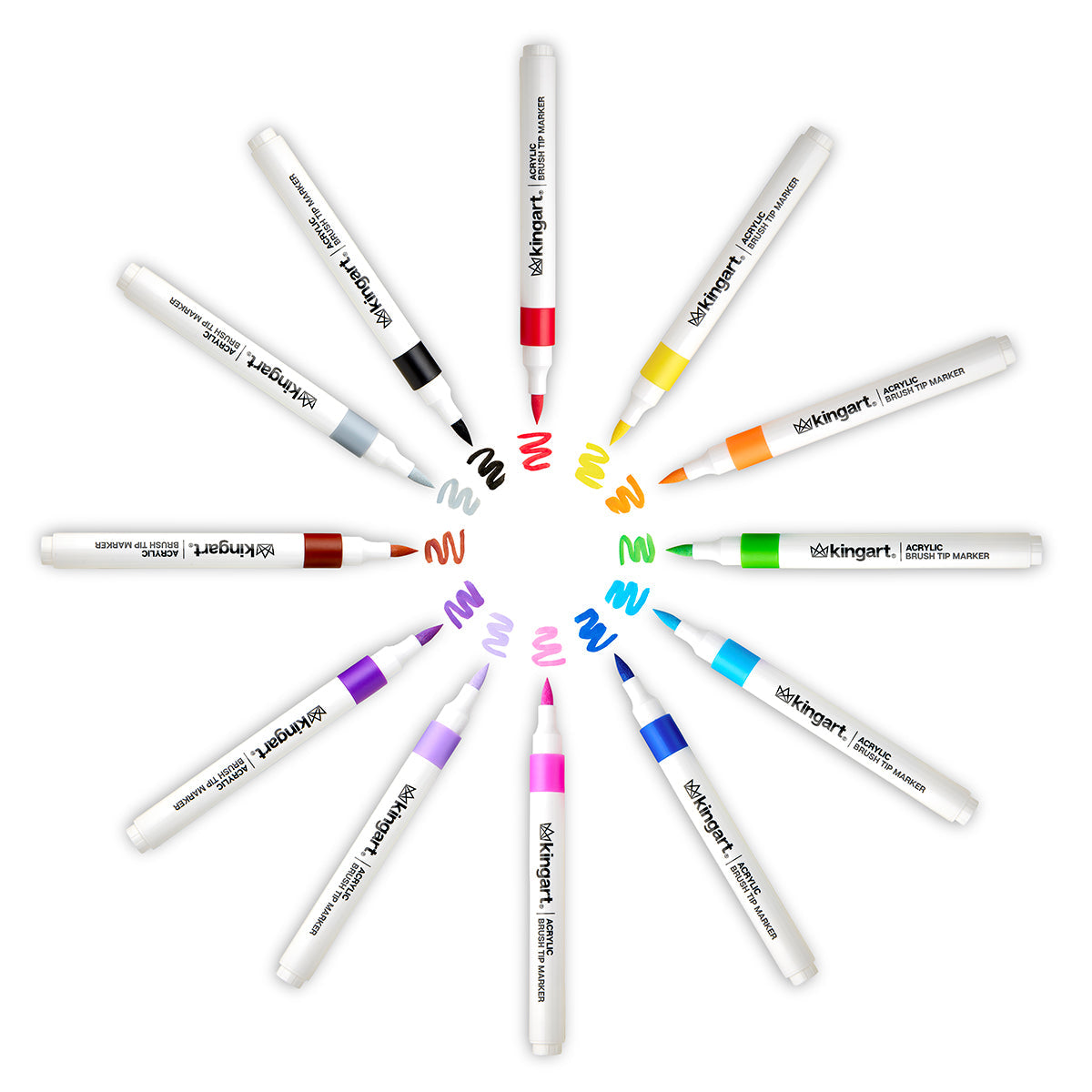 Acrylic Paint Brush Tip Markers - 24 Colors