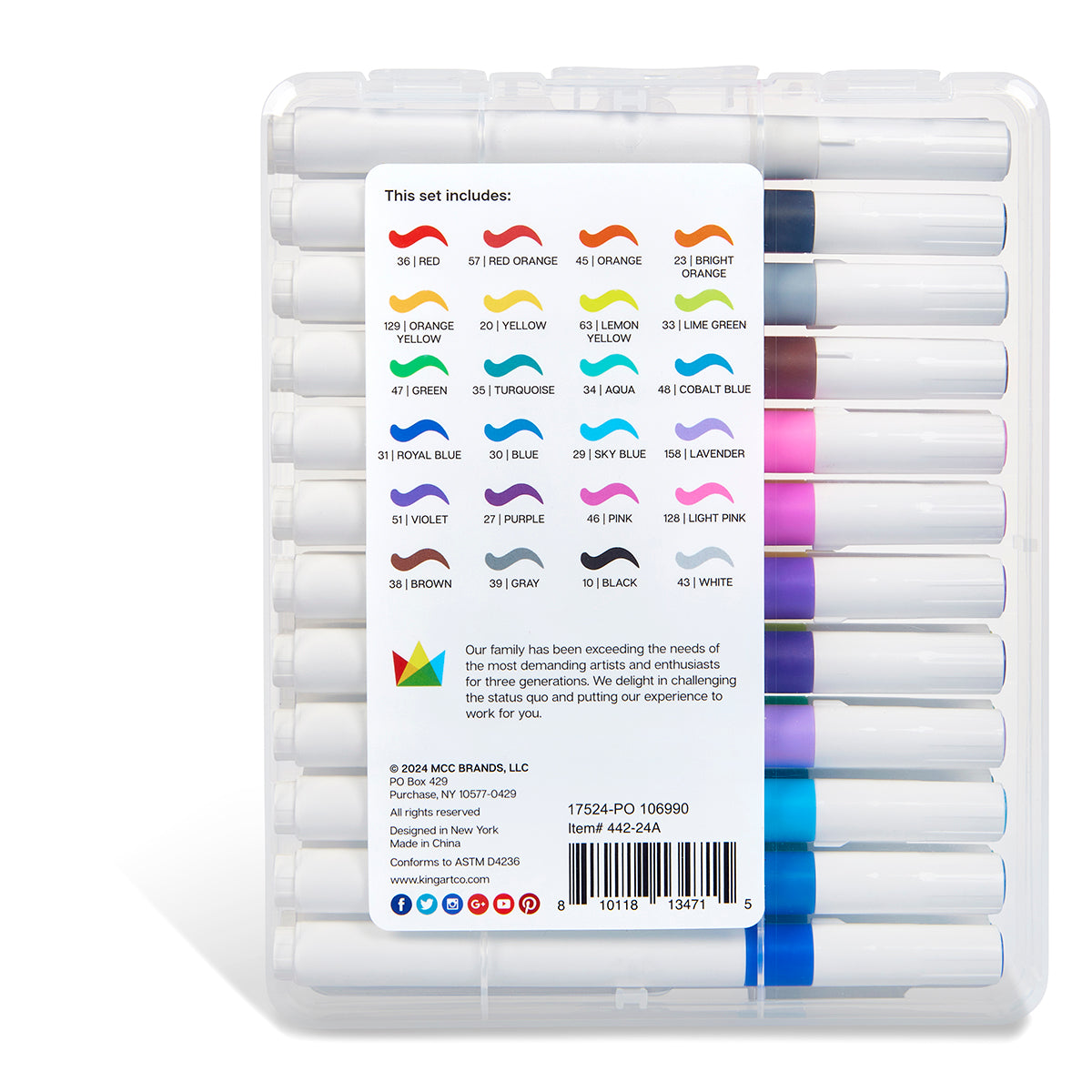 Acrylic Paint Brush Tip Markers - 24 Colors