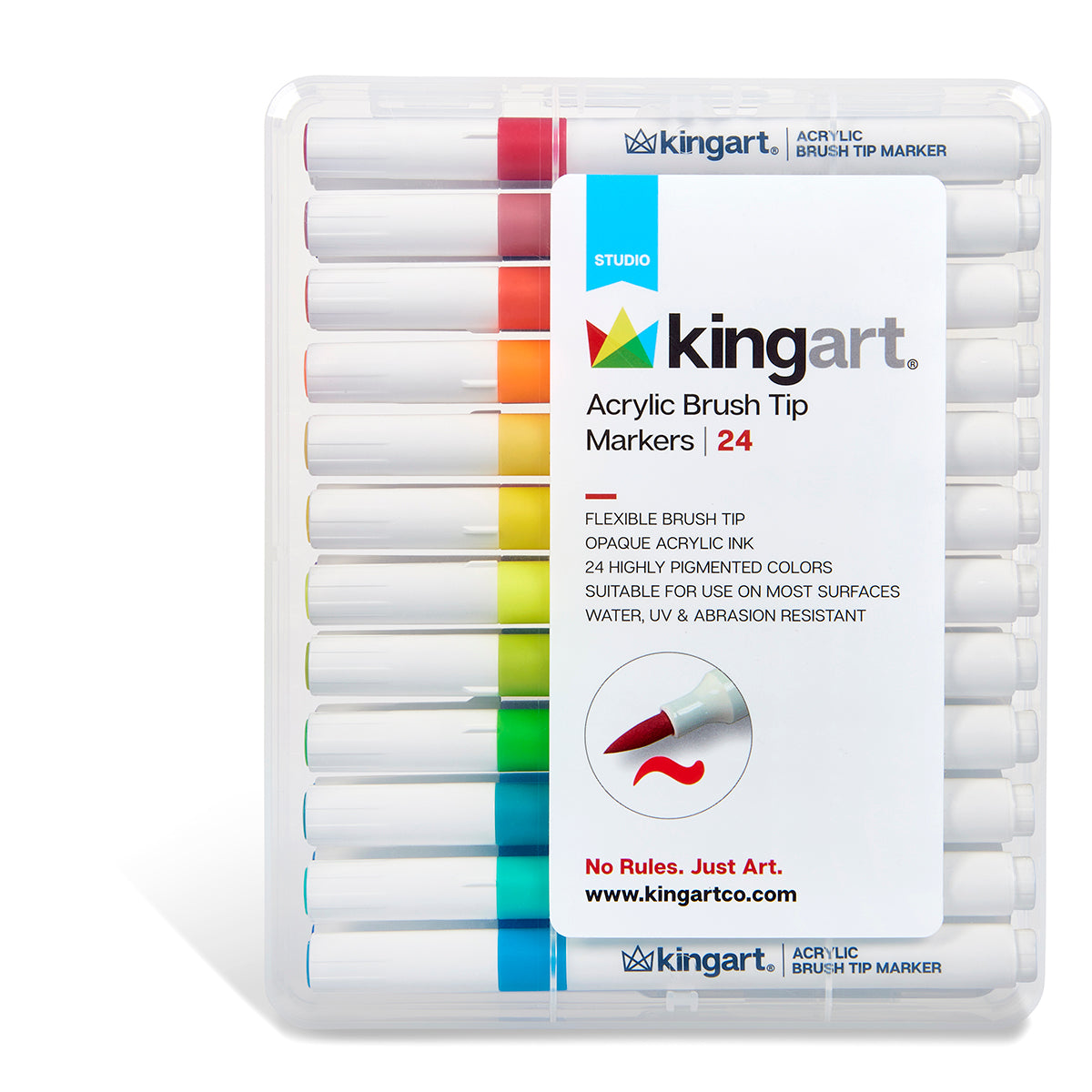 Acrylic Paint Brush Tip Markers - 24 Colors