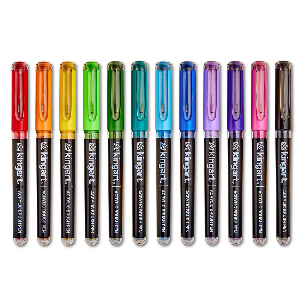 Acrylic Paint Brush Tip Pens - 12 Bright Colors