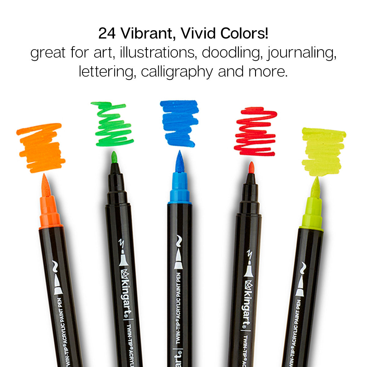 Dual Tip Acrylic Paint Pens - 24 Colors