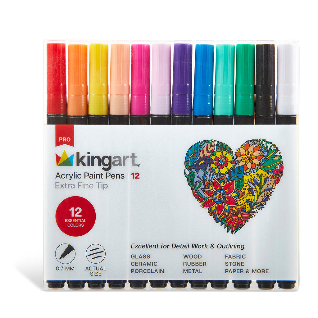 Acrylic Paint Pens Extra Fine - 12 Colors