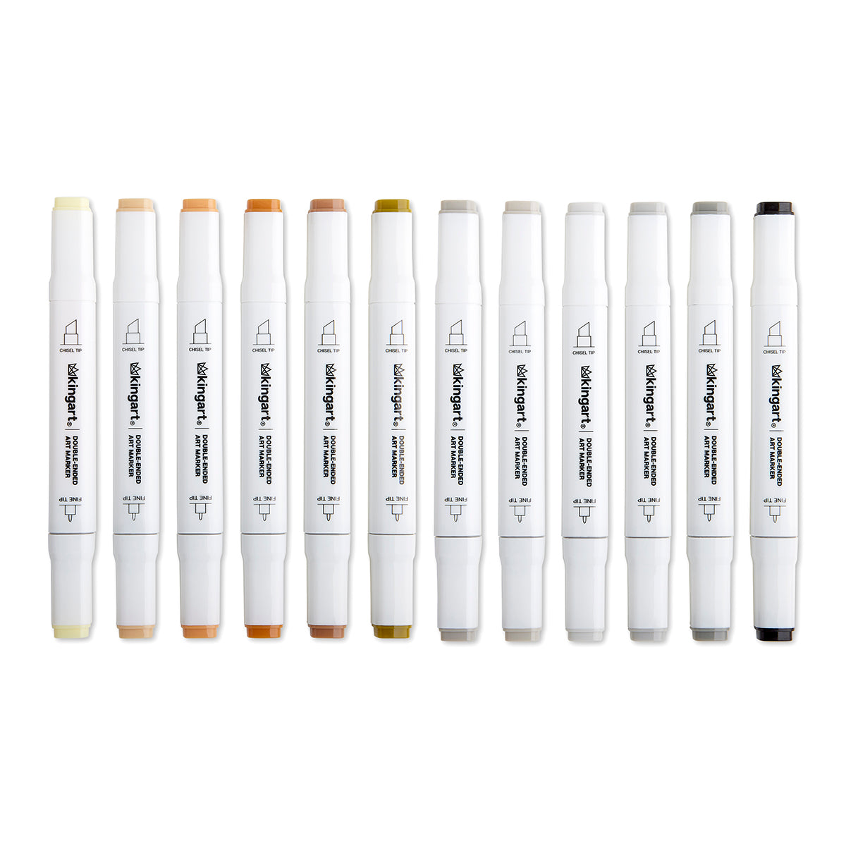 Double-Ended Alcohol Markers - 12 Neutral Colors