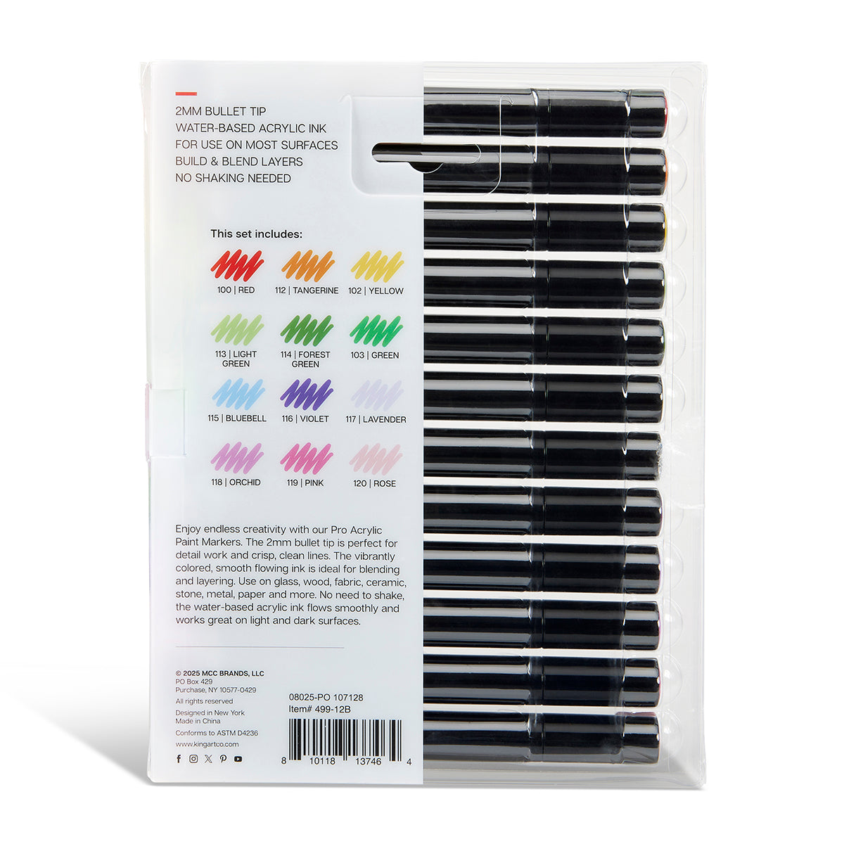 Acrylic Paint Markers - 12 Floral Colors