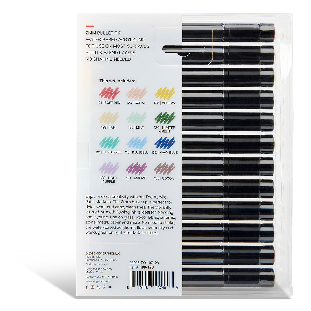 Acrylic Paint Markers - 12 Vintage Colors