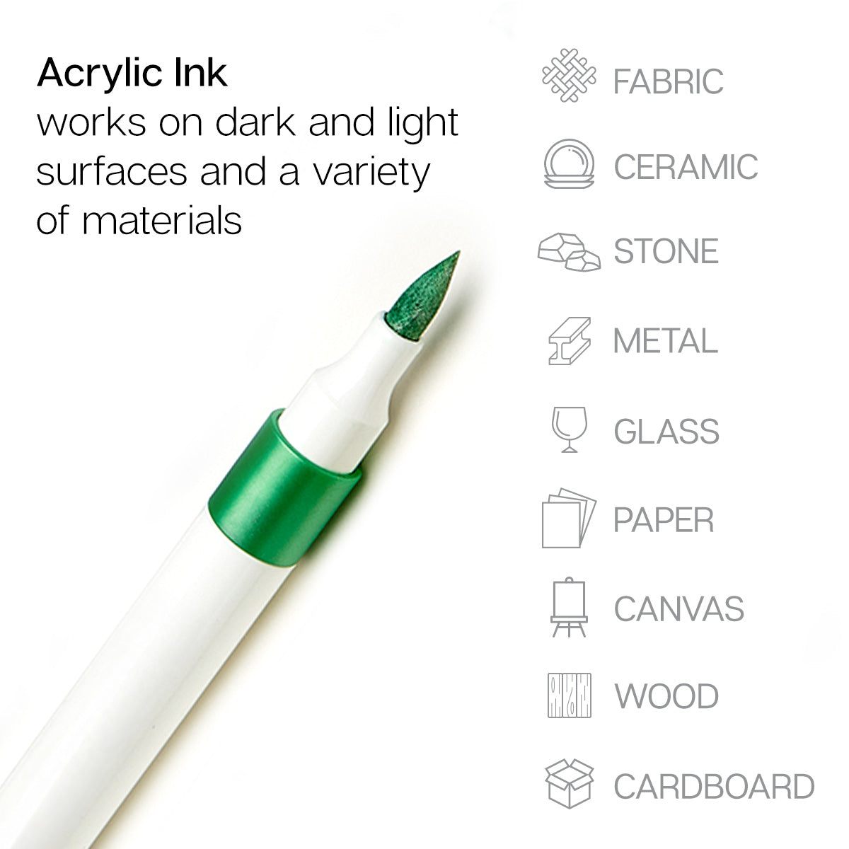 Acrylic Paint Brush Tip Markers - 24 Metallic Colors