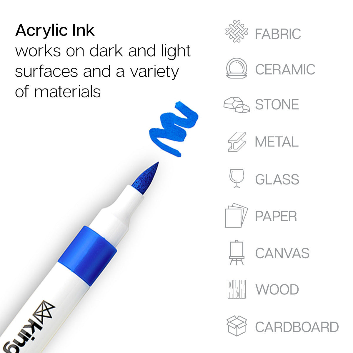 Acrylic Paint Brush Tip Markers - 24 Colors