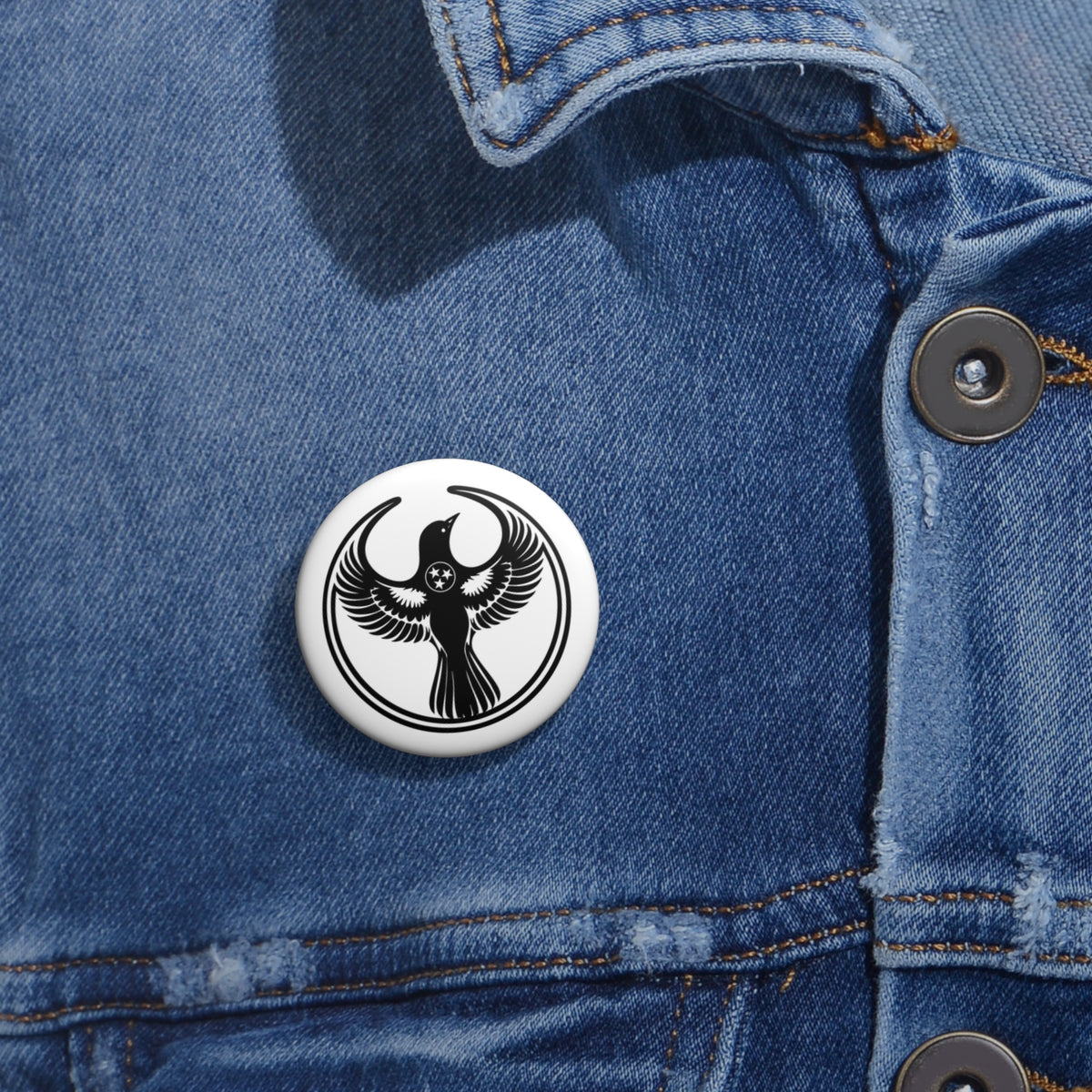Rebel Mockingbird Button