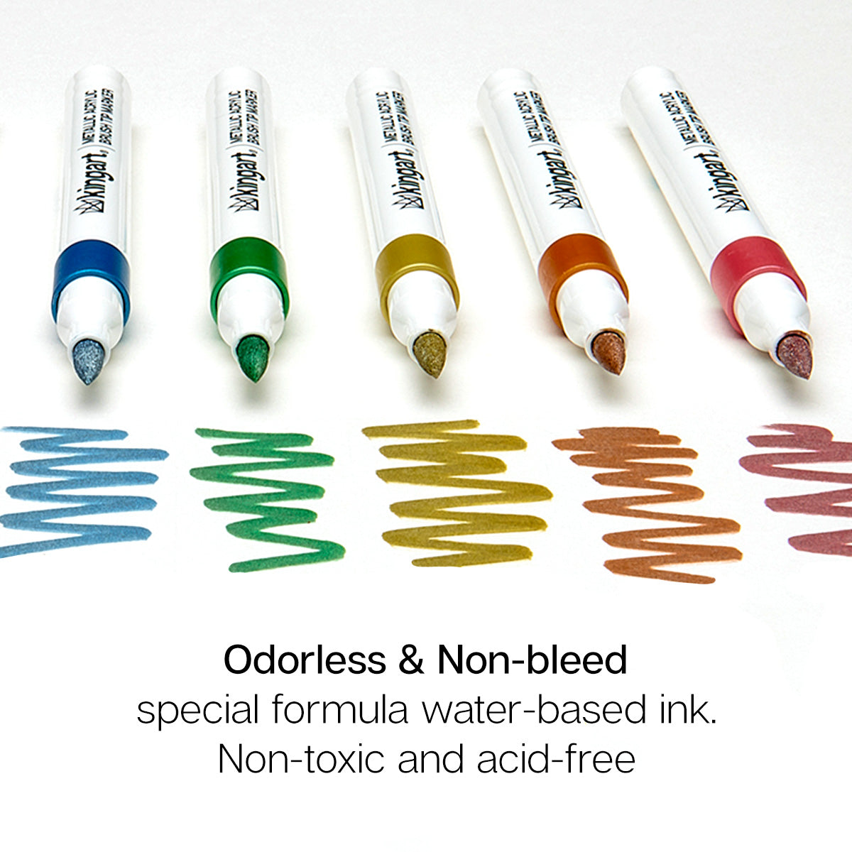 Acrylic Paint Brush Tip Markers - 24 Metallic Colors