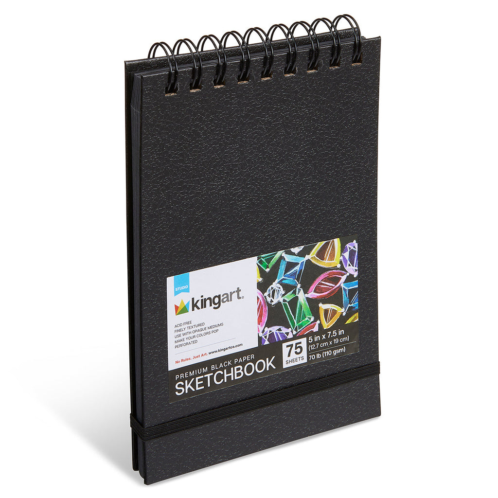 Black Drawing Paper 5x7.5 75 Sheets