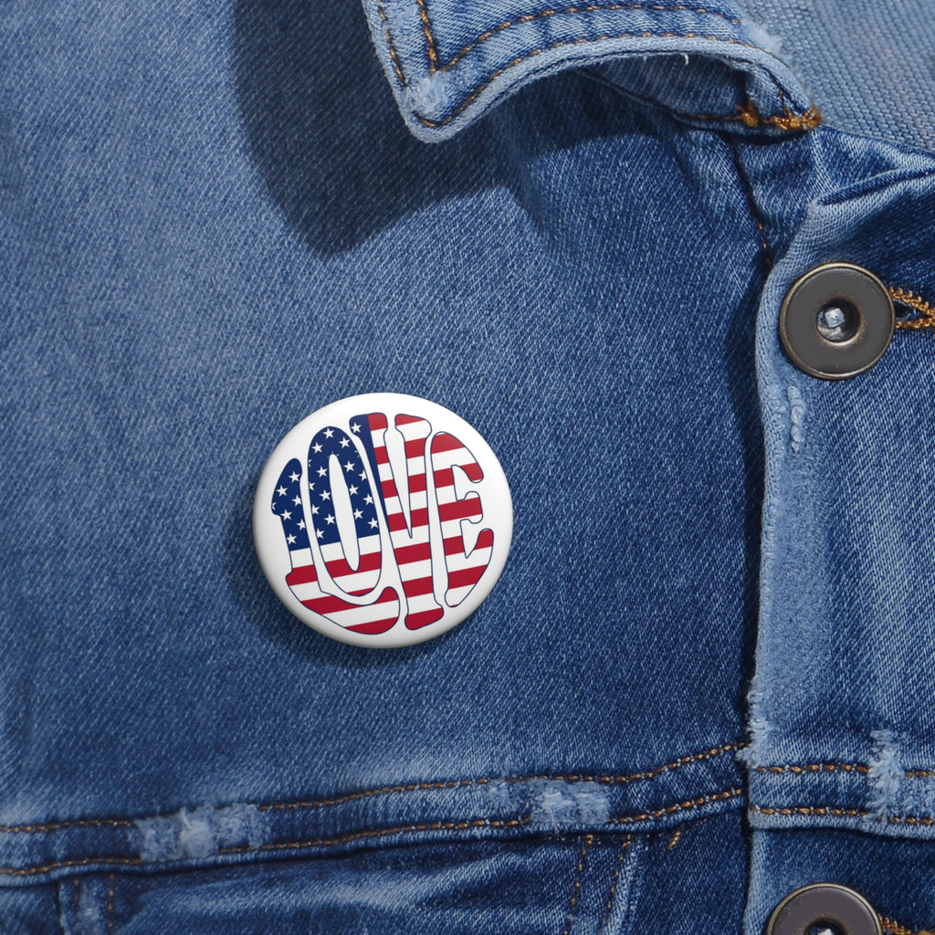 LOVE - American Flag Pin Button