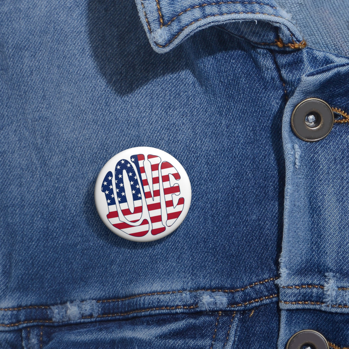 LOVE - American Flag Pin Button