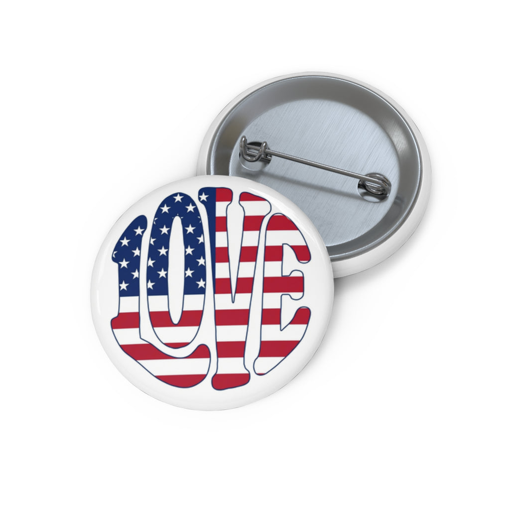 LOVE - American Flag Pin Button
