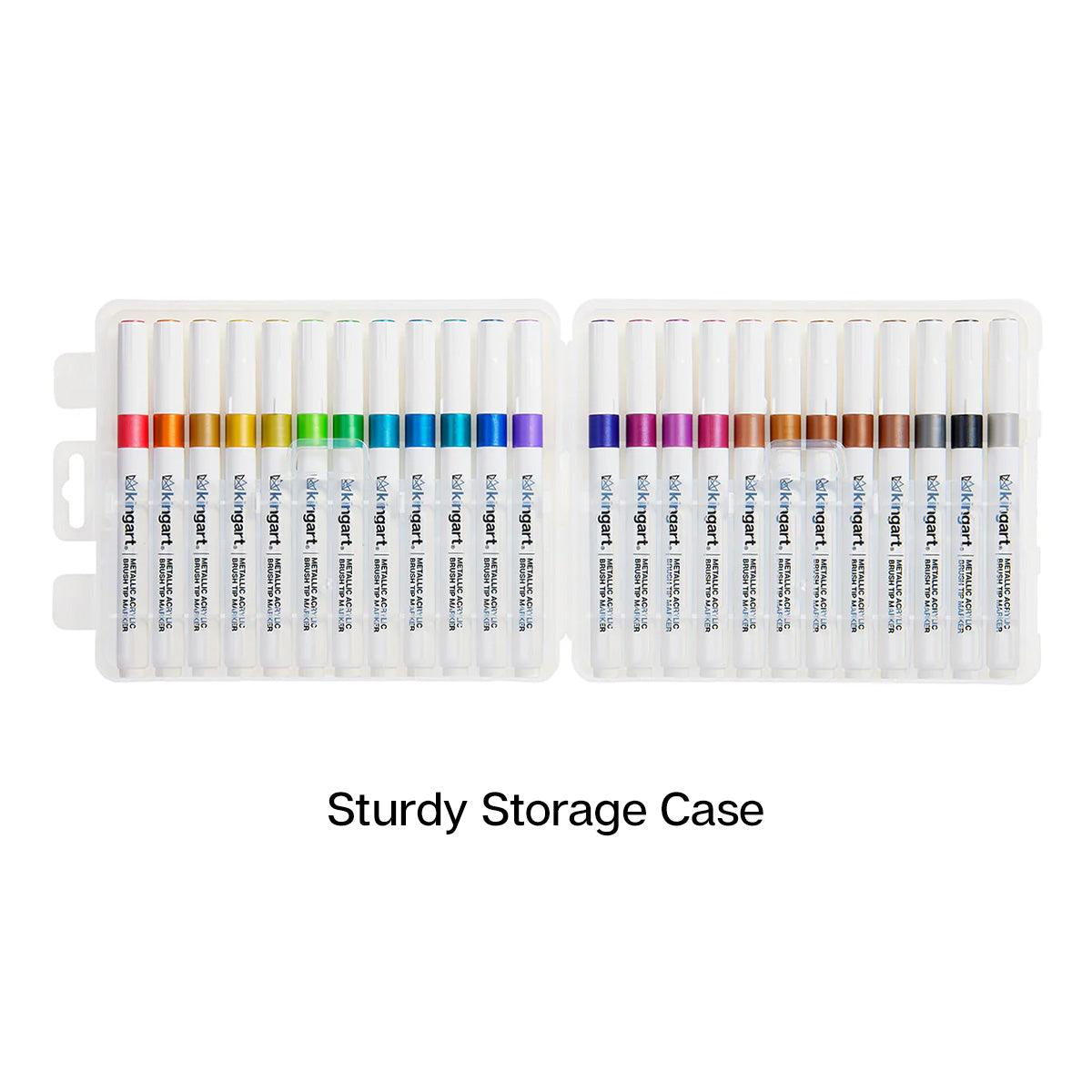 Acrylic Paint Brush Tip Markers - 24 Metallic Colors