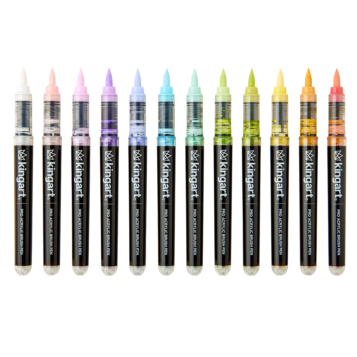 Acrylic Paint Brush Tip Pens - 12 Pastel Colors
