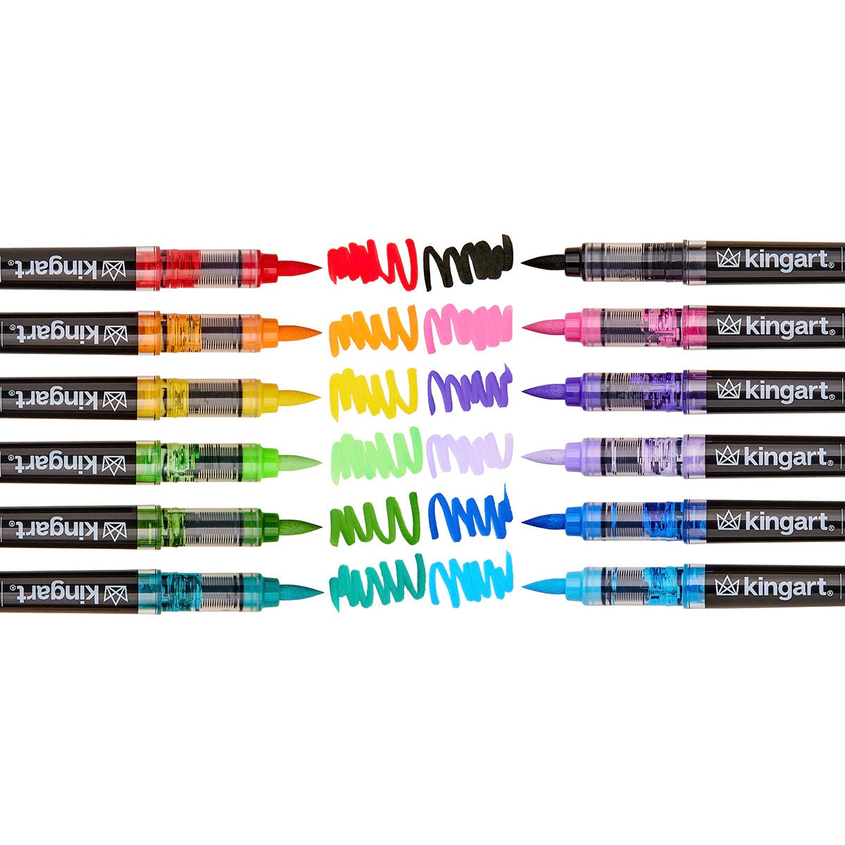 Acrylic Paint Brush Tip Pens - 12 Bright Colors