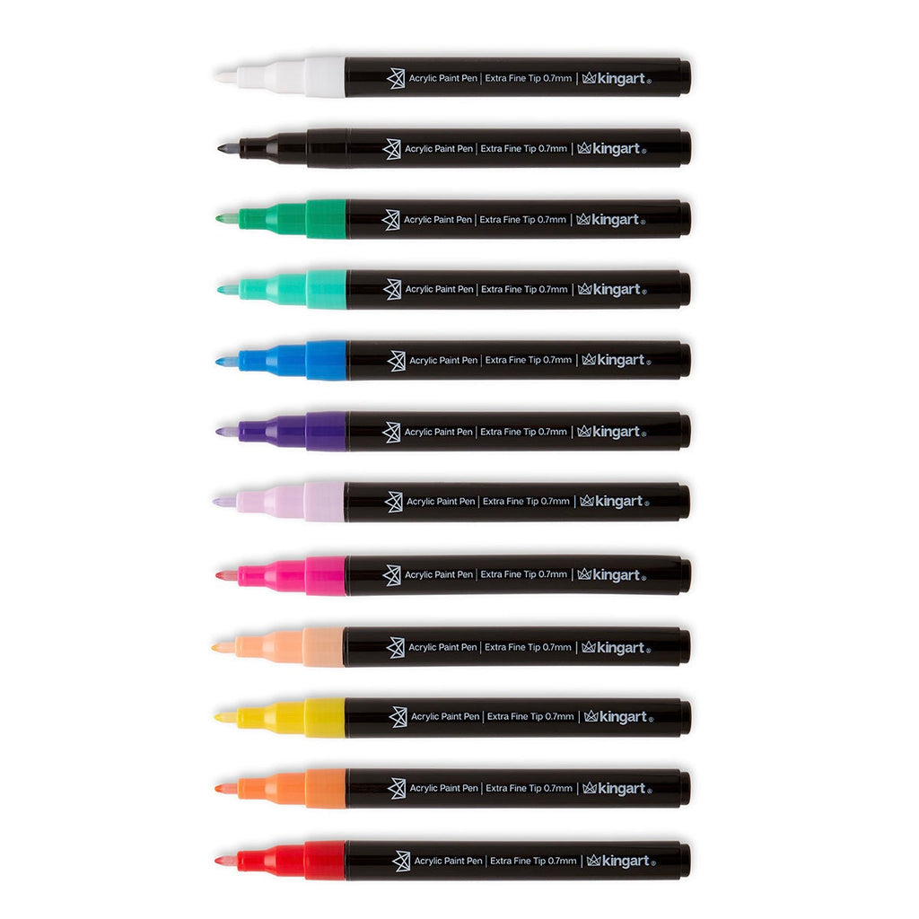 Acrylic Paint Pens Extra Fine - 12 Colors