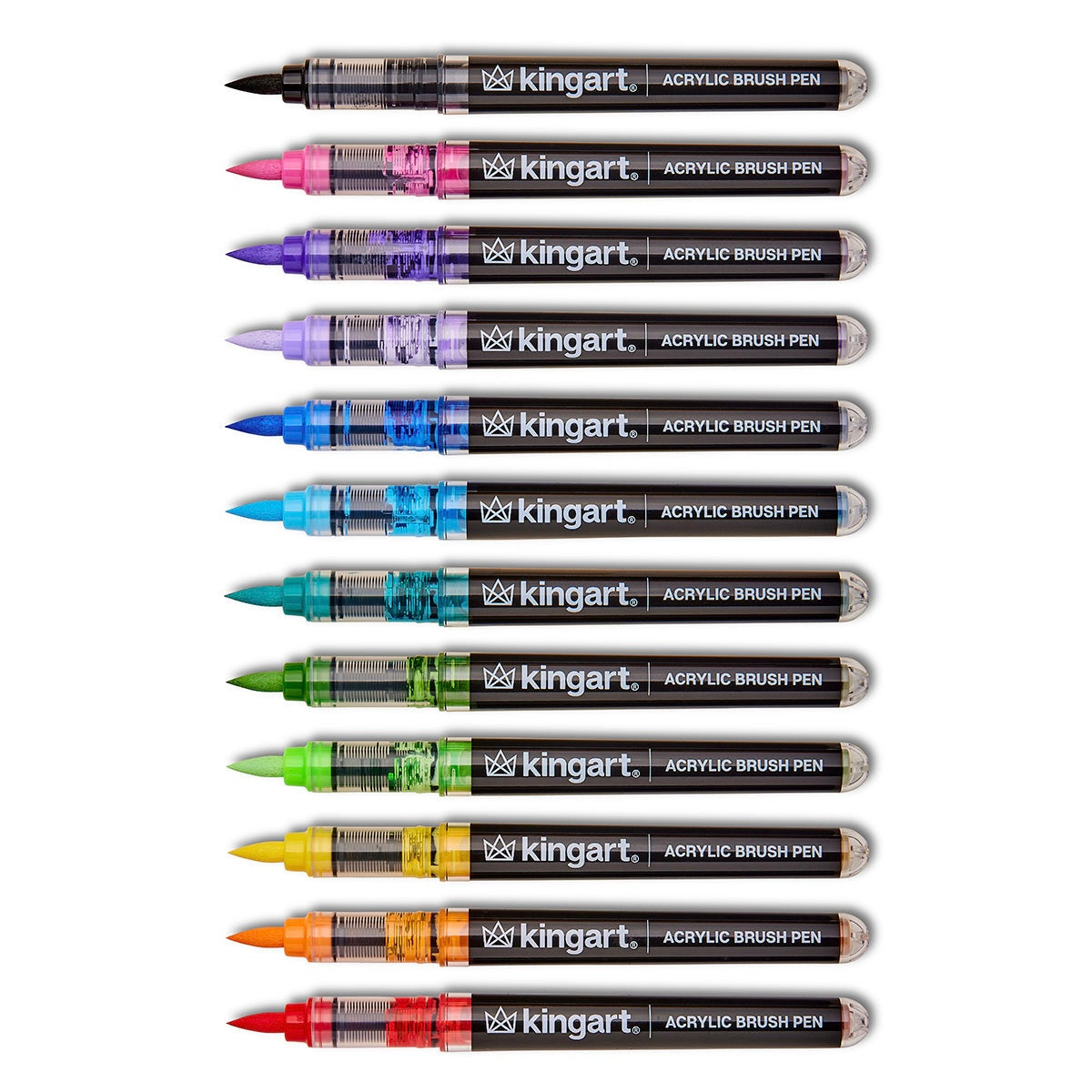 Acrylic Paint Brush Tip Pens - 12 Bright Colors