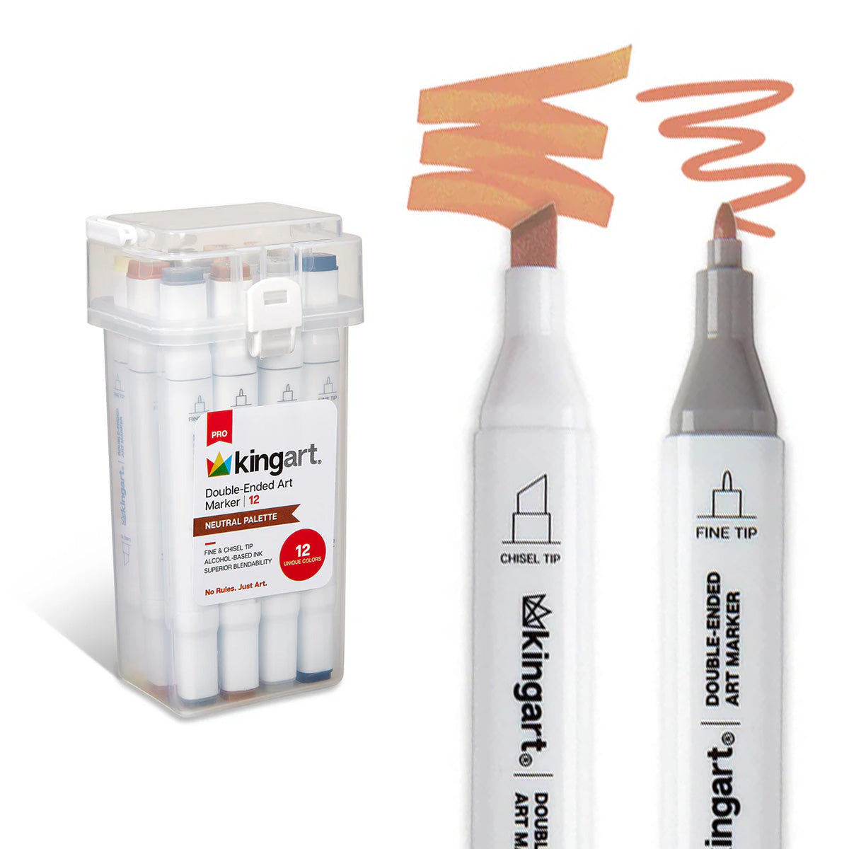 Double-Ended Alcohol Markers - 12 Neutral Colors