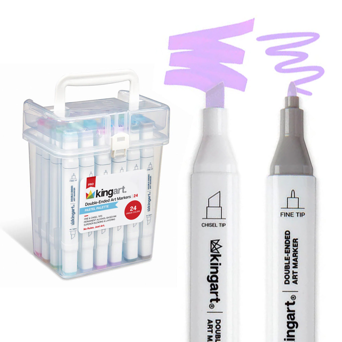 Double-Ended Alcohol Markers - 24 Pastel Colors