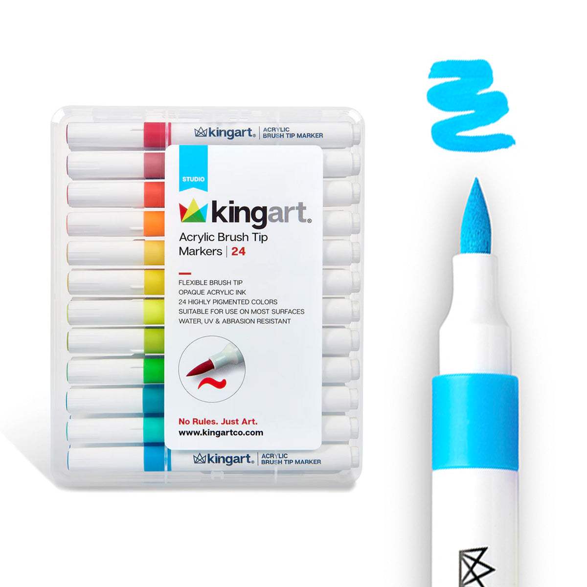 Acrylic Paint Brush Tip Markers - 24 Colors