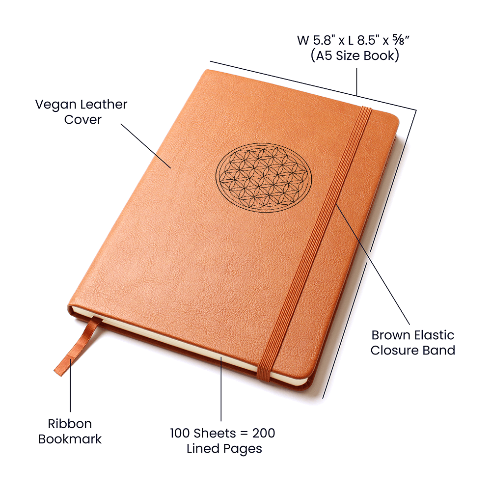 Flower of Life Faux Leather Journal