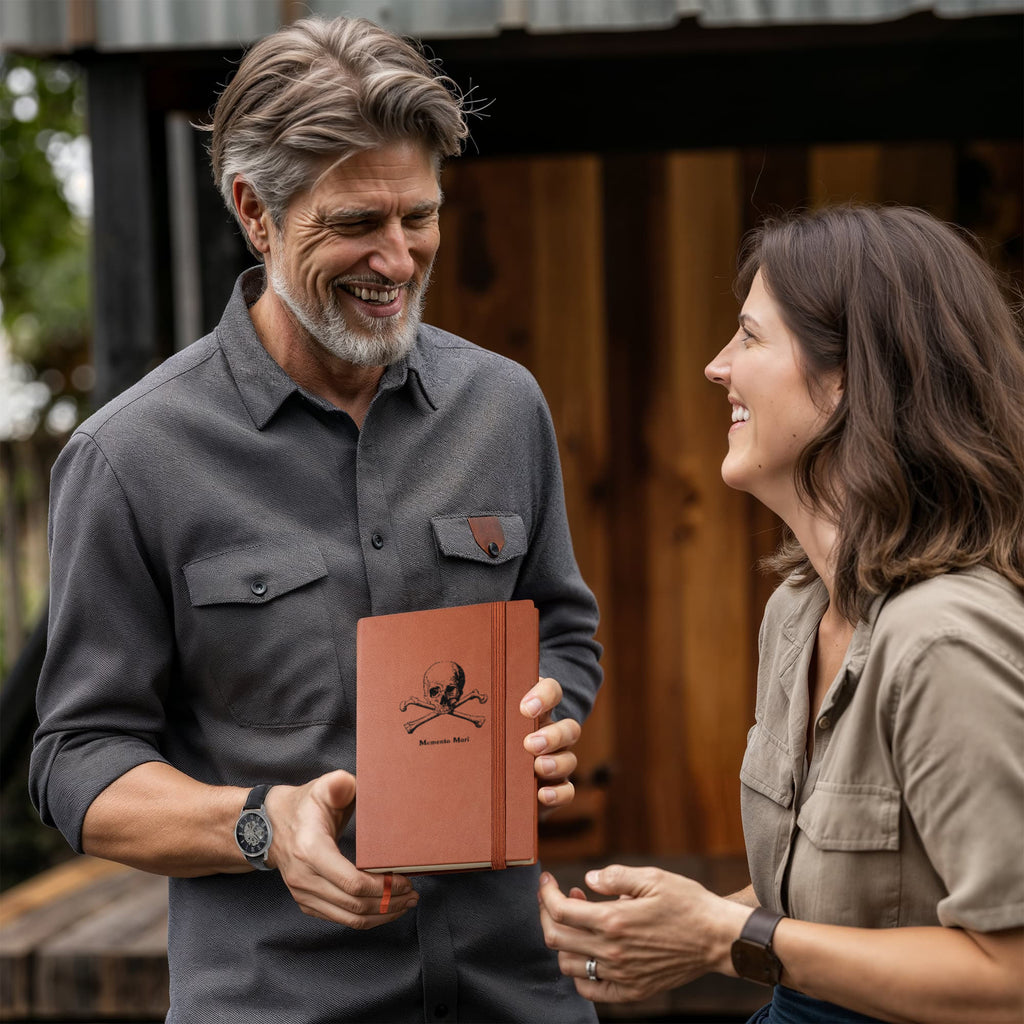 Memento Mori faux leather journal