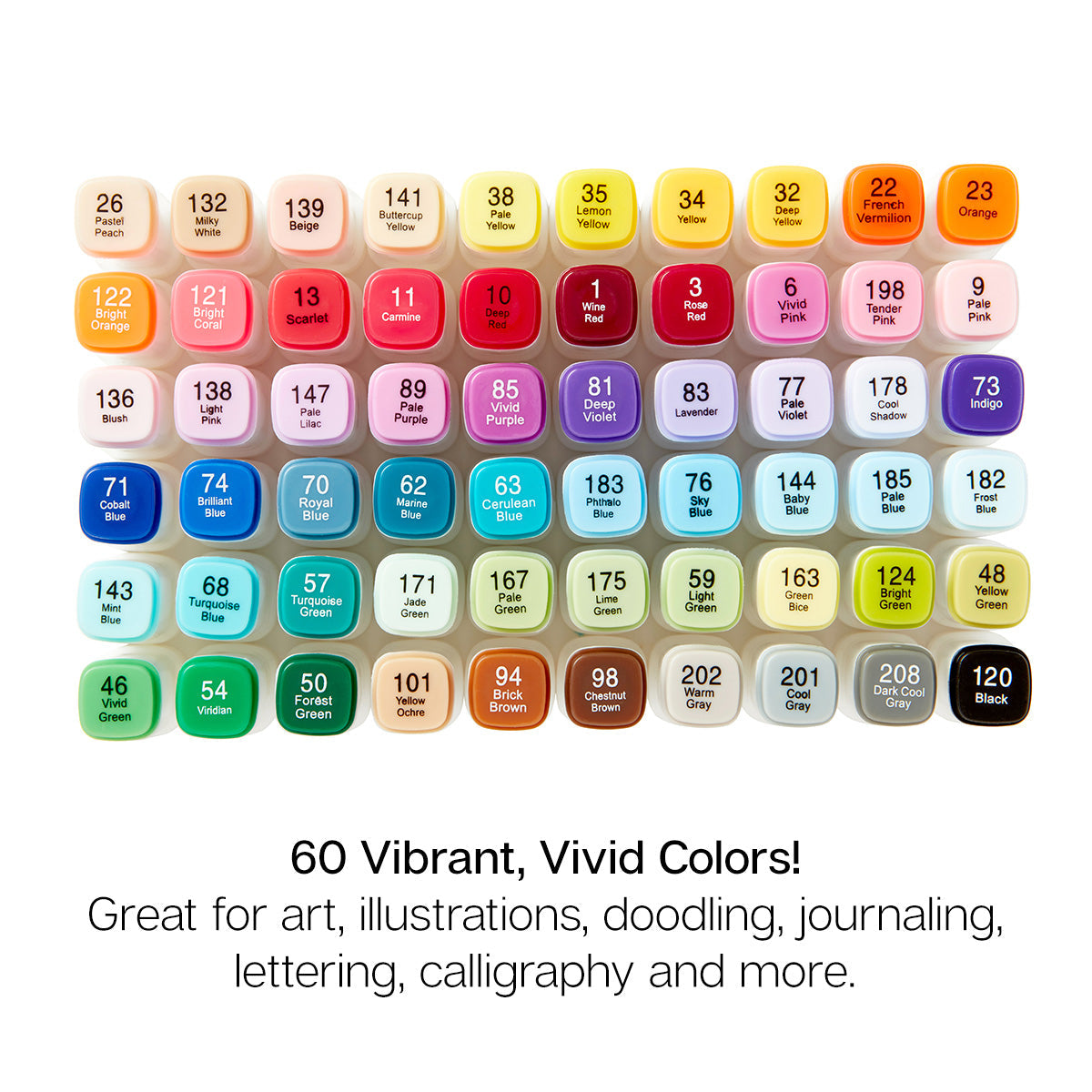 Double-Ended Alcohol Markers - 60 Colors